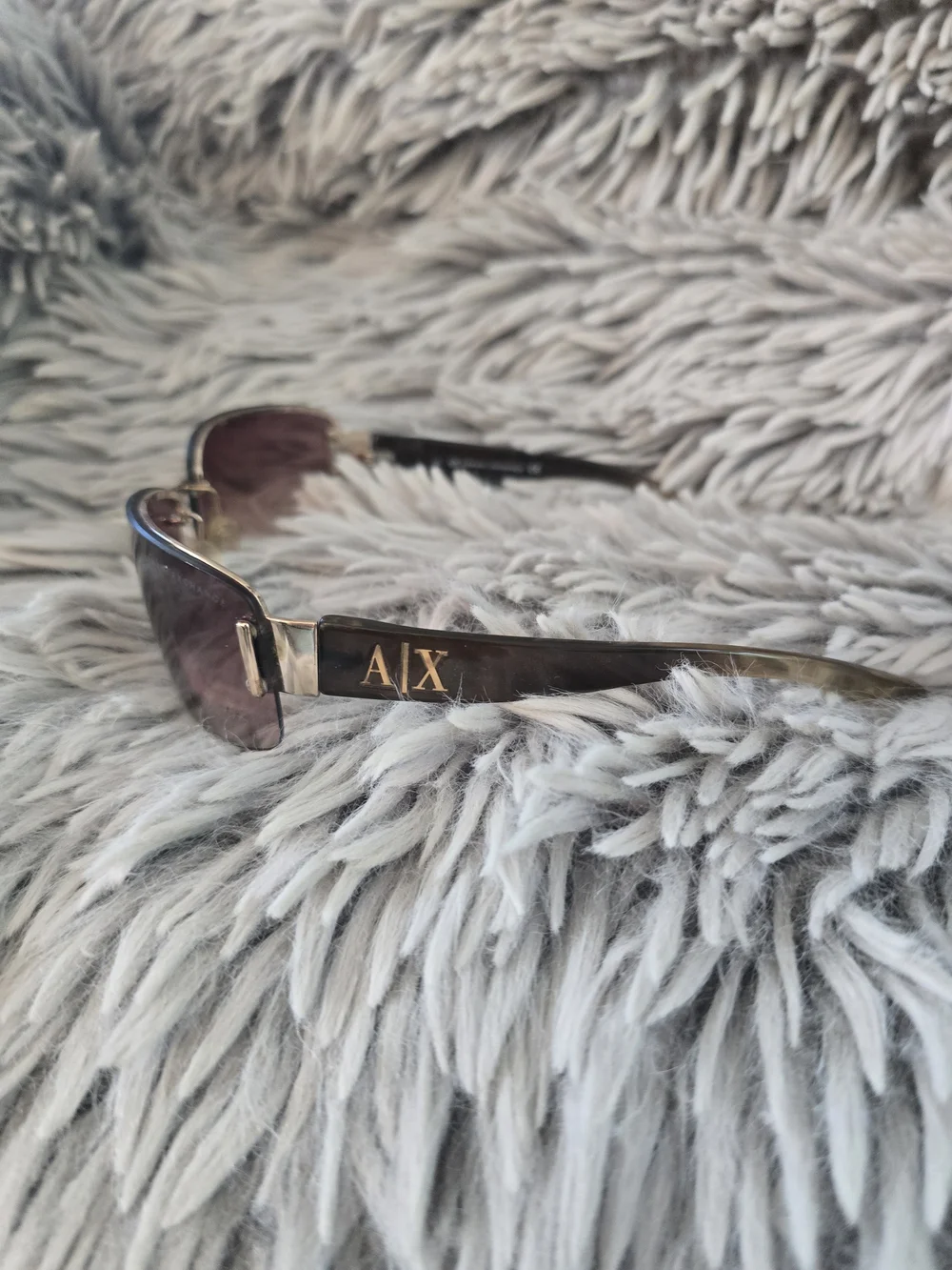 Armani Exchange Brown Frame Sunglasses with Purple Gradient Lenses